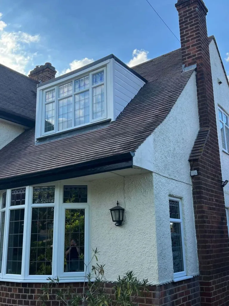This is a photo of a dormer window which has just had some repairs carried out where the roof and the dormer meet. Works carried out by Cowplain Roofing Repairs