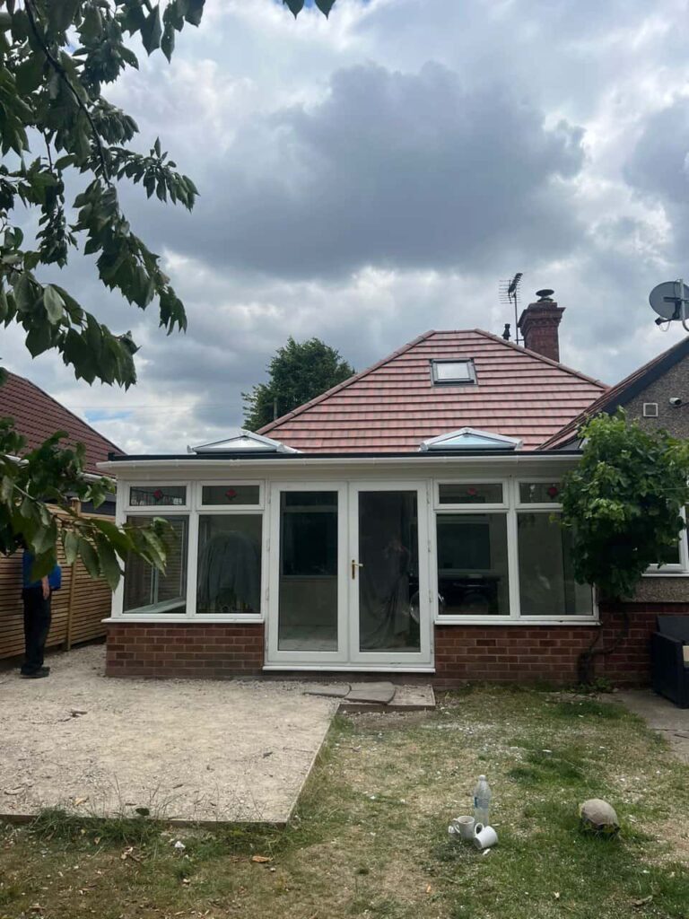 This is a photo of a hipped roof on a bungalow that has just had roof repairs carried out. Works carried out by Cowplain Roofing Repairs